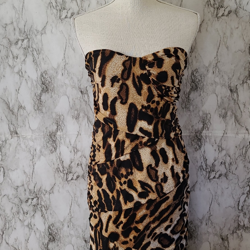 Dots animal print maxi dress size large
